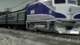 HO SCALE Amtrak Engine pulling cars