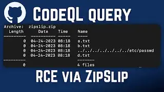 CodeQL query to detect RCE via ZipSlip - $5,500 bounty from GitHub Security Lab