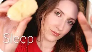 ASMR ♥️ Sleepy Face Brushing, Oil Facial Massage & Sponge, Close Up Whispering, Layered Sounds +  💤