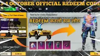 Free Fire Redeem Code Today | 3 October Redeem Code Free Fire | FF Redeem Code Today 3 October