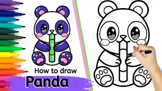 How To Draw Cute | Panda | Cute & Adorable Coloring Book | Drawing Tutorial
