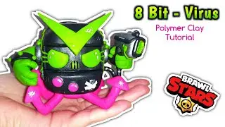 8 BIT VIRUS BRAWL STARS | Polymer Clay Tutorial