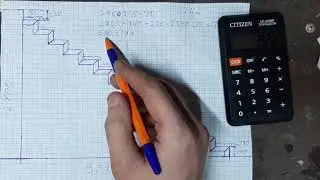 How to easily calculate the frame of a staircase on a broken stringer made of a profile pipe