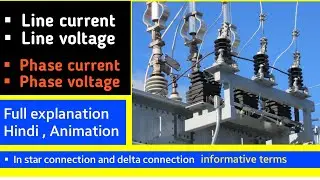 Line current and line voltage | phase current and phase voltage | difference | animation | hindi