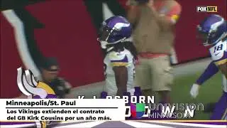 Los Vikings extienden el contrato del GB Kirk Cousins por un año más.