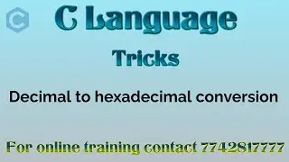 convert decimal integer to hexadecimal integer in c