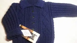 Детская кофточка из пряжи ALIZE LANAGOLD classic. Для мальчика связанная спицами. Видео-обзор.