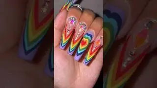 🏳️‍🌈❣️ Freehand Rainbow Heart Nails for Pride Month | Vettsy