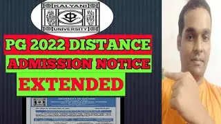 Kalyani University PG 2022 admission notice / WB DISTANCE PG 2022 admission notice