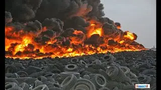 Сулабия - самая большая свалка покрышек. Sulaibiya tyre graveyard, Кувейт.