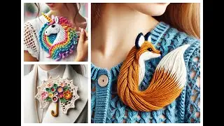 Adorable brooch model knitted with wool (share ideas) #design #crochet #knitting #brooch