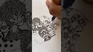 A Page of a Thousand Faces (A2 drawing Amina Tsukada)