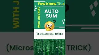 Quick AUTO SUM WITH JUST 2 KEYS | How to Sum 