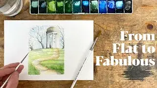 How to Add SHADOWS to Watercolor Landscapes - Step-by-Step Tutorial