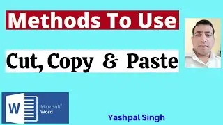 Use Cut, Copy and Paste in MS Word | Hindi |