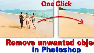 how to remove an object from picture without changing background in photoshop. with one click.