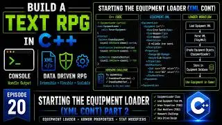 Build a Text RPG in C++ | Episode 20 - Starting the Equipment Loader (XML Part 2)