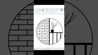 "Simple Vase and Wall in Circle Art | #Shorts" #art #mspaint
