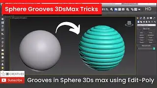 grooves in sphere 3dsmax tricks