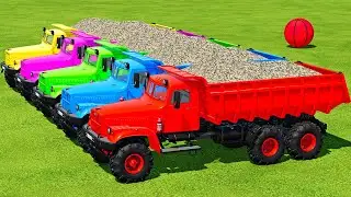 LOAD STONES & TRANSPORT BATTLE WITH JCB WHEEL LOADERS & TRUCKS - Farming Simulator 22