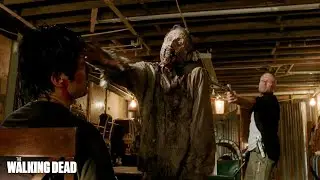 Merle Interrogates Glenn With A Walker - The Walking Dead