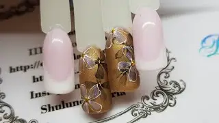 Watercolor gel varnishes Watercolor flowers nail art Design for beginners masters