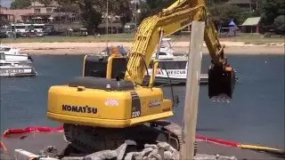 PC 220 Komatsu Excavator Working. Shellharbour Boat Ramp Update 2