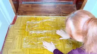 ПРИКЛЕИЛА ПИЩЕВУЮ ПЛЕНКУ НА ПОЛ СУПЕР РЕЗУЛЬТАТ