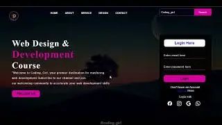 Login Page Tutorial Overview / @Coding_girl / #html5 #css3 #javascript #loginpage @CodeWithHarry