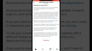 How to deactivate twitter account 