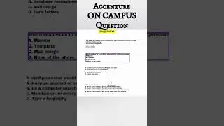Accenture September Suggestion : Common Application and MS Office Questions