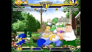 SK MUGEN - Homer Simpson & MvC Peter Griffin vs Neo Sonic & Homer Kut Out