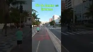 Рио де Жанейро 🇧🇷пляж Ипанема. Бего-вело дорожка, максимальный респект 🤙🏼 #бег #travel #cycle