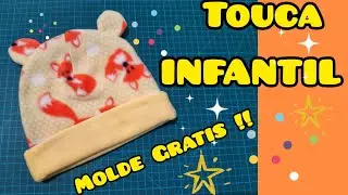 como fazer touca Infantil,(Sem OVERLOQUE),Molde Gratis,faça P/ vender✅👏