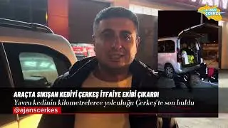 ARAÇTA SIKIŞAN YAVRU KEDİ İTFAİYE EKİPLERİNCE KURTARILDI
