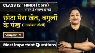 Chhota Mera Khet, Bagulon ke Pankh - MIQs | Class12 Hindi Aaroh-2 Chapter- 9 CBSE Board Exam 2024-25