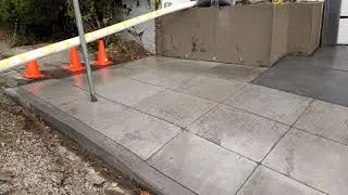Veterans concrete,.....7% cure @ lampblack city sidewalk / Silver smoke  driveway