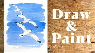 Draw And Paint Easy Watercolour Birds: Seagulls