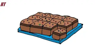 How to draw Brownies Easy Step by Step