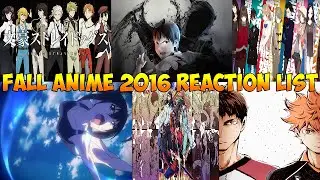Fall Anime 2016: What Will Anim3Recon Be Watching?