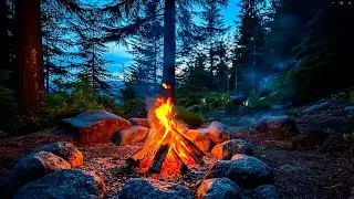 🔥 Cozy Spring Campfire in the Forest – Relaxing Nature Sounds for Sleep & Meditation 🌿✨