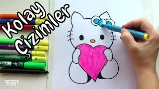 Easy Drawings | How to Draw Hello Kitty | Color and Draw Step by Step