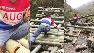AMAZING LADY MAKE BAMBOO BRIDGE