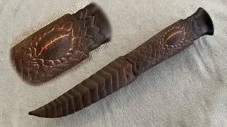 Making leather sheath for the dragon eye knife