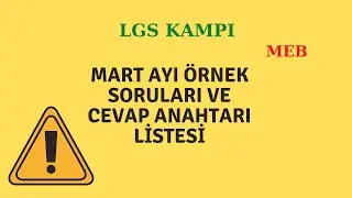 #LGS2020 #2006TAYFA MART AYI ÖRNEK SORULARI VE CEVAP ANAHTARI LİSTESİ