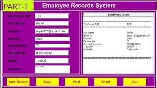 Employee record management system using tkinter in python || Python GUI project || PART-2 