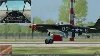 DCS: P-51D  Посадка на основные стойки шасси (на две точки).
