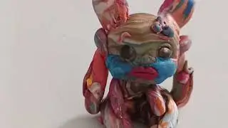 POLYMER CLAY CREATURE (2023) MARBLED BUNNY PERSON