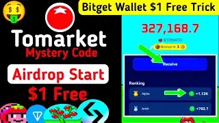 Claim Free $1 in Bitget Wallet for Tomarket Airdrop🤩Tomarket combo Today | tomarket airdrop withdraw