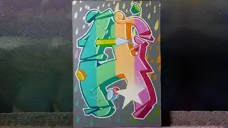 Как рисовать граффити букву Н. How to draw graffiti letter H